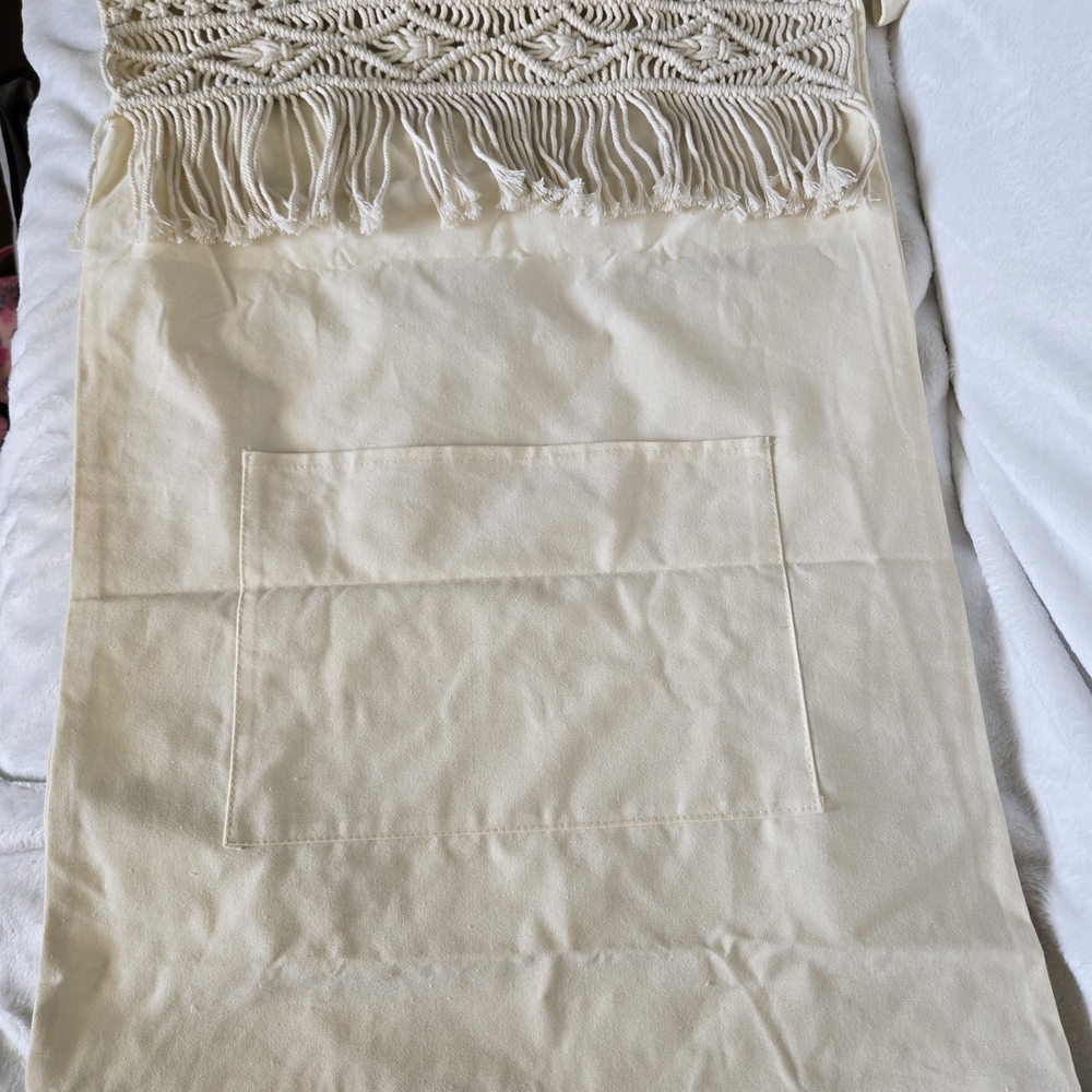 Beige Macrame Fringe Wall Hanging